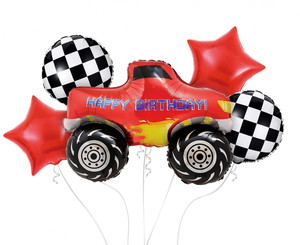 Foil Balloons Set Happy Birthday Monster Truck 5pcs