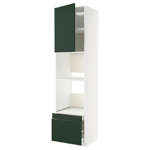 METOD / MAXIMERA Hi cab f ov/combi ov w dr/2 drwrs, white/Havstorp deep green, 60x60x240 cm