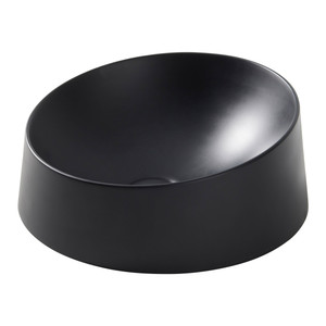 GoodHome Round Resin Counter-mounted Basin Allos, black