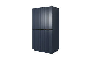 Wardrobe Nicole with Drawer Unit 100 cm, dark blue, black handles