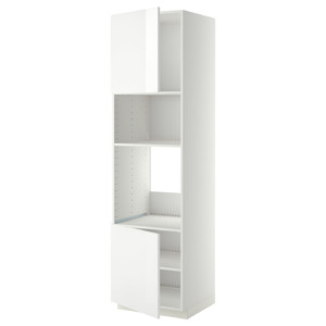 METOD Hi cb f oven/micro w 2 drs/shelves, white/Ringhult white, 60x60x220 cm
