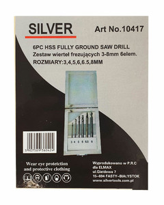 Silver Wood Drill Set, 3-8mm, 6pcs