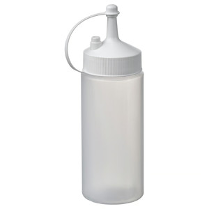 GRILLTIDER Squeeze bottle, white/transparent, 200 ml