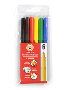 Koh-i-Noor Fibre Pens 6 Colours