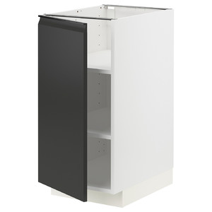 METOD Base cabinet with shelves, white/Upplöv matt anthracite, 40x60 cm