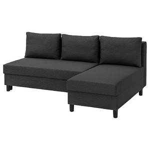 ÄLVDALEN 3-seat sofa-bed with chaise longue, Knisa dark grey