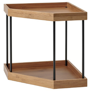 NÅLBLECKA Corner shelf, metal/bamboo for kitchen countertop