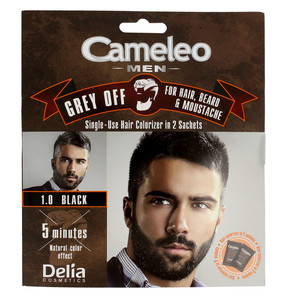 Delia Cosmetics Cameleo Men Hair Colorizer for Hair, Beard & Moustache no. 1.0 black 15mlx2