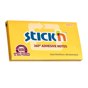 Sticky Notes 360° 76x127mm 100 Sheets, yellow