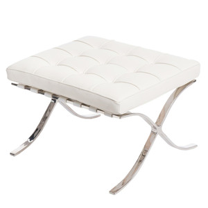 Footstool BA1, leather, white