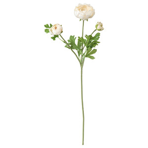 SMYCKA Artificial flower, Ranunculus, white, 52 cm