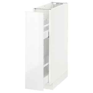 METOD Base cabinet/pull-out int fittings, white, Ringhult white, 20x60 cm