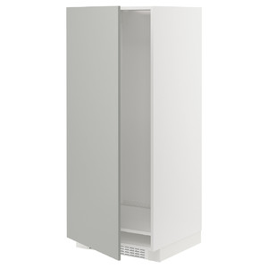 METOD High cabinet for fridge/freezer, white/Havstorp light grey, 60x60x140 cm