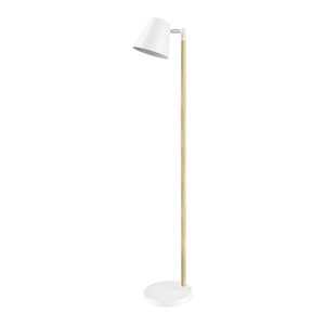 GoodHome Floor Lamp Mulanje E14, white/wood-like