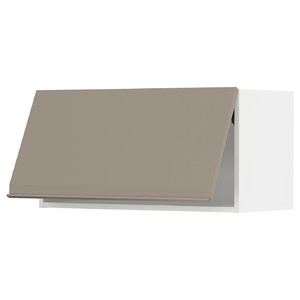 METOD Wall cabinet horizontal, white/Upplöv matt dark beige, 80x40 cm