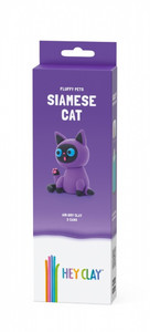 Hey Clay Air-Dry Clay Fluffy Pets Siamese Cat 3+