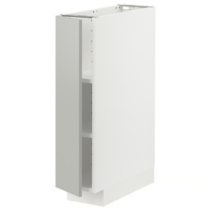 METOD Base cabinet with shelves, white/Havstorp light grey, 20x60 cm