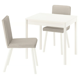 TONSTAD / TONSTAD Table and 2 chairs, off-white/Fridtuna light beige off-white, 80/120x70 cm