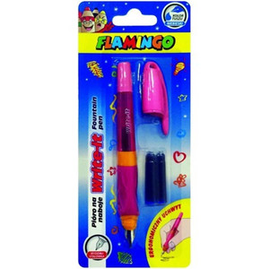 Flamingo Fountain Pen Write-it + 2 Ink Cartridges, pink