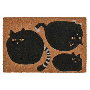VÄGTYP Door mat, cat black/natural, 40x60 cm