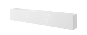 Wall-mounted TV Cabinet Slant 240, matt white/high-gloss white, LED EU