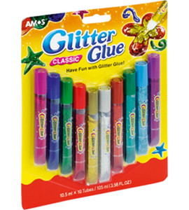Glitter Glue 10.5ml x 10 Colours