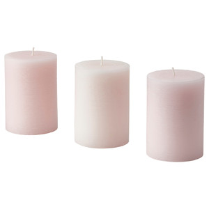 LUGNARE Scented candle, Jasmine/pink, 30 hr, 3 pack