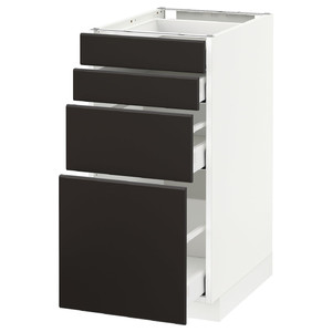 METOD / MAXIMERA Base cab 4 frnts/4 drawers, white/Kungsbacka anthracite, 40x60 cm