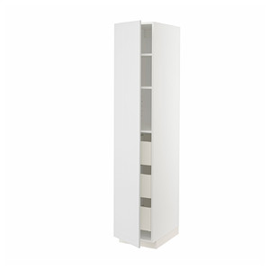 METOD / MAXIMERA High cabinet with drawers, white/Stensund white, 40x60x200 cm