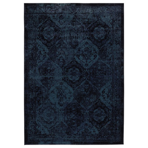 VONSBÄK Rug, low pile, dark blue, 133x195 cm