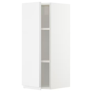 METOD Wall cabinet with shelves, white/Voxtorp high-gloss/white, 30x80 cm