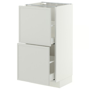 METOD/MAXIMERA Base cabinet with 2 drawers, white/Aspudden light grey, 40x37 cm