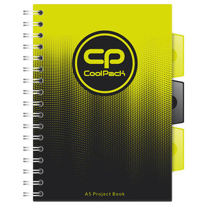 Spiral Notebook Project Book A5 100 Squared PP, lemon