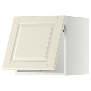 METOD Wall cabinet horizontal w push-open, white/Bodbyn off-white, 40x40 cm