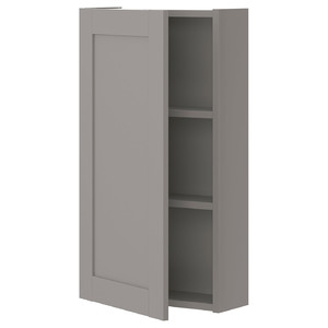 ENHET Wall cb w 2 shlvs/doors, grey/grey frame, 40x15x75 cm