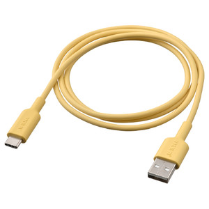 SITTBRUNN USB-A to USB-C, light yellow, 1 m
