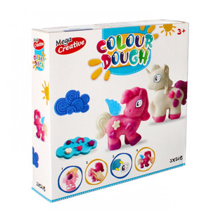 Mega Creative Colour Dough Ponies Playset with Modelling Compound 3+