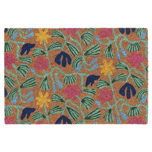 VÄGKURVA Door mat, indoor, multicolour/floral pattern, 40x60 cm