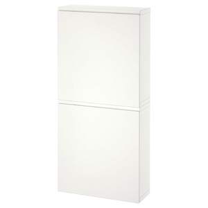 BESTÅ Wall cabinet with 2 doors, white/Västerviken white, 60x22x128 cm