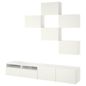 BESTÅ TV storage combination, white/Lappviken, 240x42x230 cm