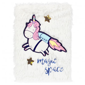Plush Notebook Magic Space Unicorn