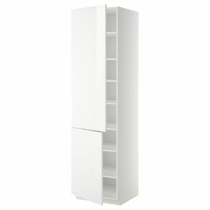 METOD High cabinet with shelves/2 doors, white/Ringhult white, 60x60x220 cm