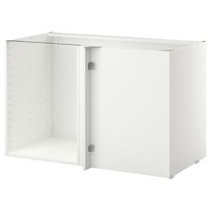 METOD Corner base cabinet frame, white, 128x68x80 cm