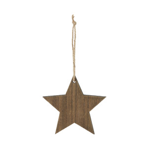 Christmas Hanging Decoration Star, wood, brown