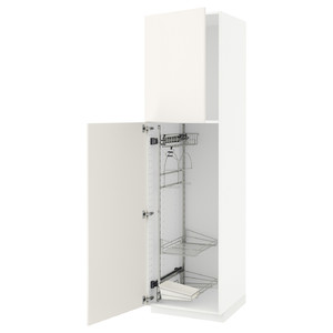 METOD High cabinet with cleaning interior, white/Veddinge white, 60x60x220 cm
