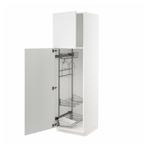 METOD High cabinet with cleaning interior, white/Stensund white, 60x60x200 cm