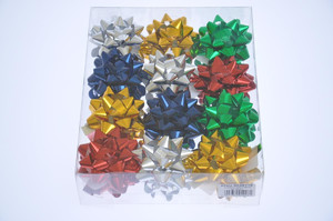Gift Ribbon Rosette Metallic 24-pack, various colours