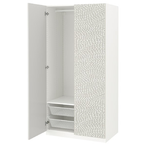 PAX / MISTUDDEN Wardrobe combination, white/grey patterned, 100x60x201 cm