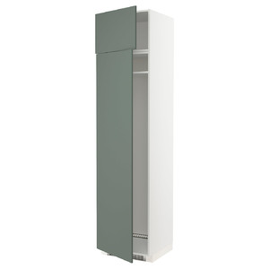 METOD Hi cab f fridge or freezer w 2 drs, white/Bodarp grey-green, 60x60x240 cm
