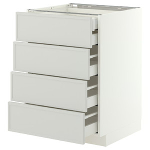 METOD/MAXIMERA Base cb 4 frnts/2 low/3 md drwrs, white/Aspudden light grey, 60x60 cm